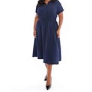 Navy Blue shirt dress size 16W